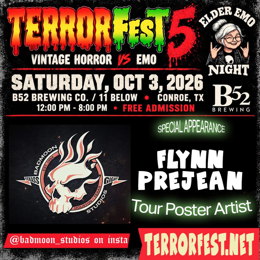 Flynn Prejean, Tour Poster Artist. Special appearance at TerrorFest V.