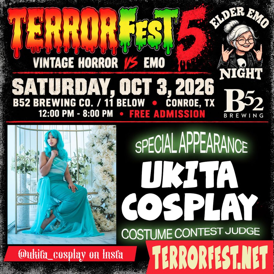 Ukita Cosplay, Costume Contest Judge. Special appearance at TerrorFest V.
